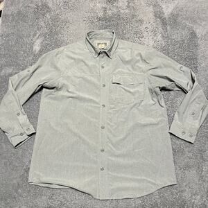 Duluth Trading Shirt Mens Large Sol Survivor Blue Performance Vented Outdoor